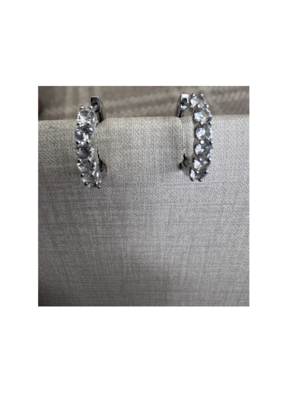 Women's Aurate Silver and Clear Stone Hoop Earrings One Size